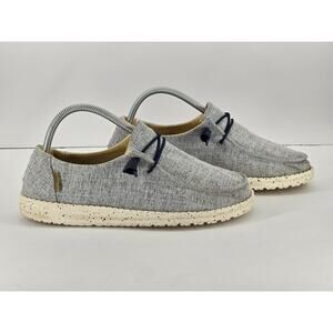 Hey Dude Wendy Chambray White Blue Slip On Casual Shoes Size 9